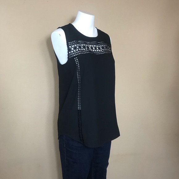 Ann Taylor Tops - B7 Ann Taylor Black Tank w/ Crochet Details XS